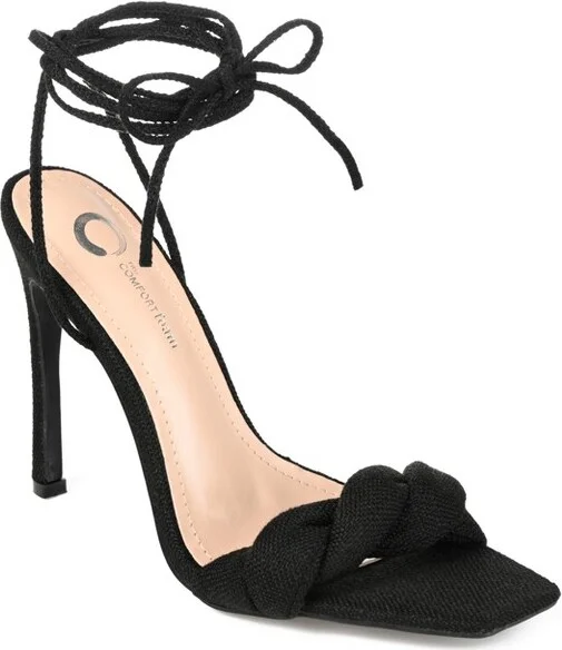 Journee Collection Womens Edelie Tru Comfort Foam Open Toe High Stiletto Pumps Black 6