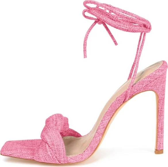 Journee Collection Womens Edelie Tru Comfort Foam Open Toe High Stiletto Pumps Pink 7.5 - Image 2