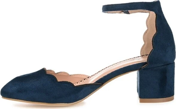 Journee Collection Women's Edna Wide Width Round Toe Low Block Heel Pumps Blush 12WD - Image 3