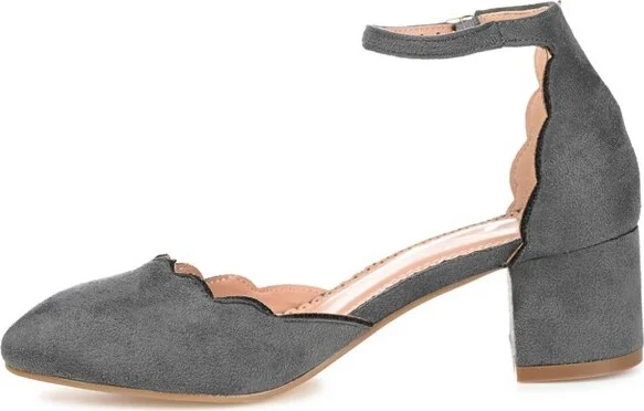 Journee Collection Women's Edna Wide Width Round Toe Low Block Heel Pumps Blush 12WD - Image 7