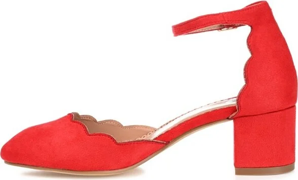 Journee Collection Women's Edna Wide Width Round Toe Low Block Heel Pumps Blush 12WD - Image 8