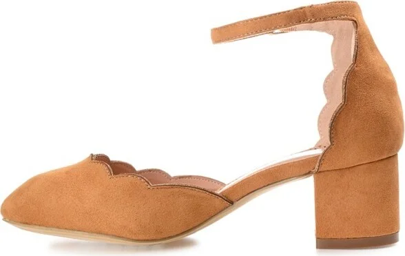 Journee Collection Women's Edna Wide Width Round Toe Low Block Heel Pumps Blush 12WD - Image 11