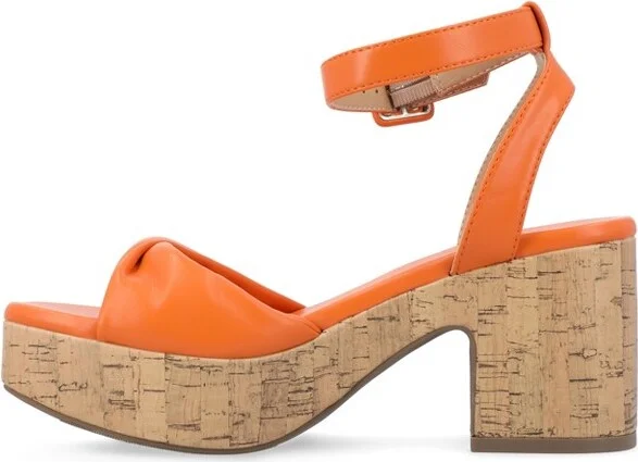Journee Collection Women's Eianna Ankle Strap Platform Sandals Tan - Image 6