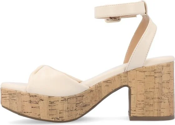 Journee Collection Women's Eianna Ankle Strap Platform Sandals Tan - Image 7