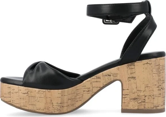Journee Collection Women's Eianna Ankle Strap Platform Sandals Tan - Image 8