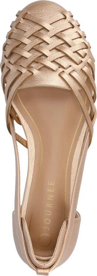 Journee Collection Women's Ekko Woven Round Toe Flats - Image 4