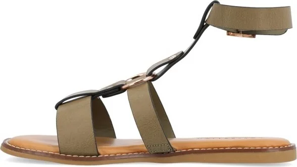 Journee Collection Women's Eleanora Multi Strap Flat Sandal Green - Image 2