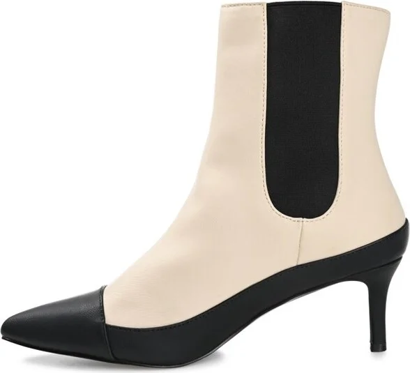 Journee Collection Womens Eleece Tru Comfort Foam Pull On Stiletto Booties Beige 6 - Image 2