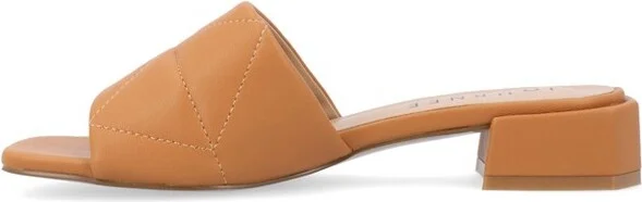Journee Collection Women's Elidia Slip On Block Heel Vegan Leather Sandals Blush - Image 4