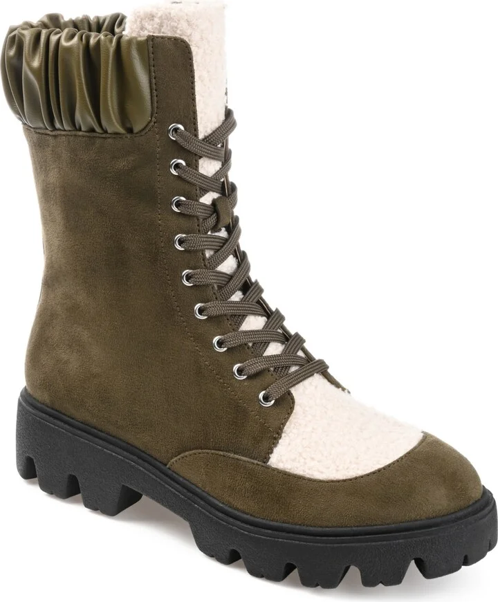 Journee Collection Women's Elinor Lace Up Lug Booties
