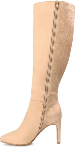 Journee Collection Women's Elisabeth Block Heel Knee High Boots Grey - Image 3