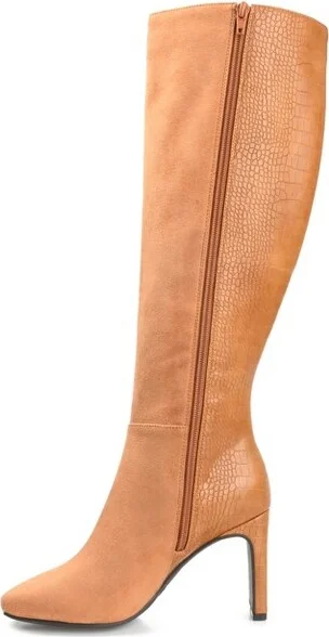 Journee Collection Women's Elisabeth Block Heel Knee High Boots Grey - Image 5