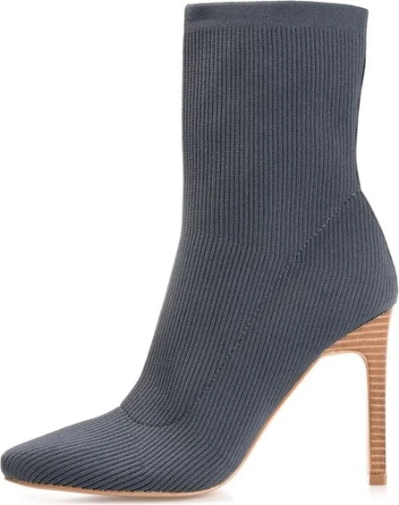 Journee Collection Women's Elissa Pull On Stacked Heel Booties Black - Image 4