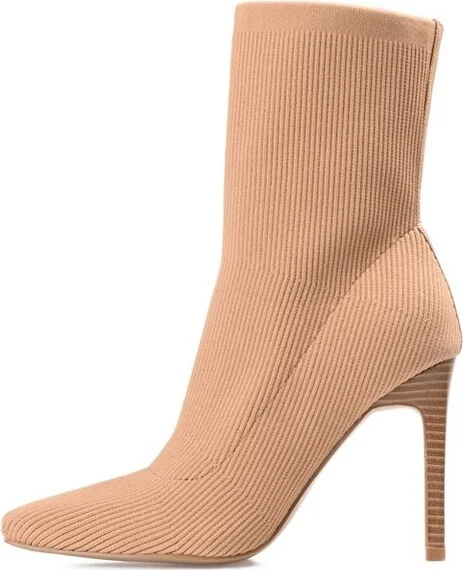Journee Collection Women's Elissa Pull On Stacked Heel Booties Black - Image 6