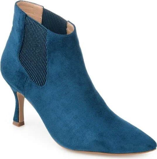 Journee Collection Women's Elitta Pull On Stiletto Booties Blue