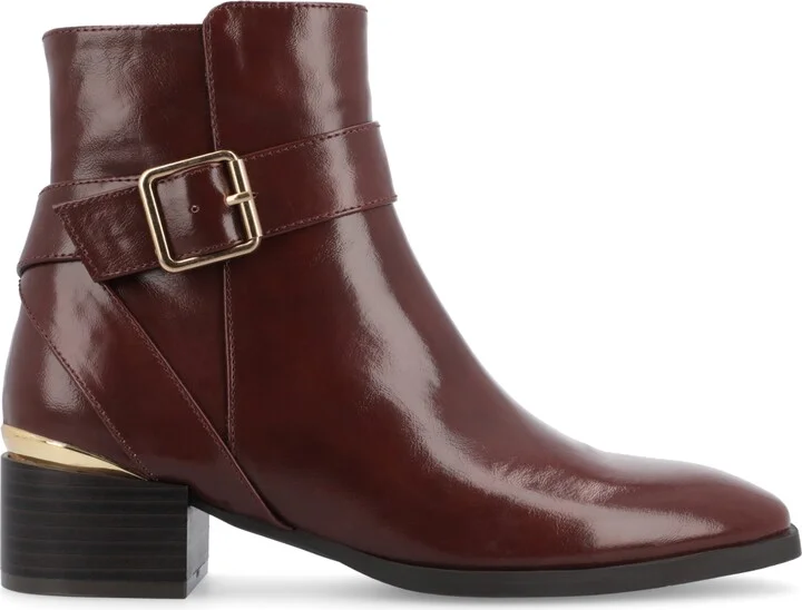 Journee Collection Women's Elley Buckle Strap Block Heel Booties - Image 2
