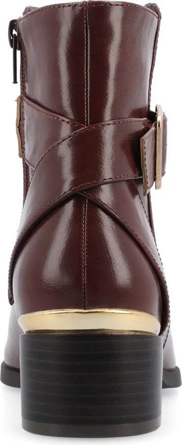 Journee Collection Women's Elley Buckle Strap Block Heel Booties - Image 3