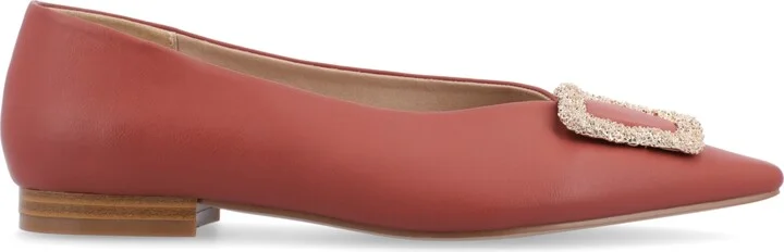 Journee Collection Women's Elowen Tru Comfort Foam Slip On Slim Squared Off Pointed Toe Flats - Image 2