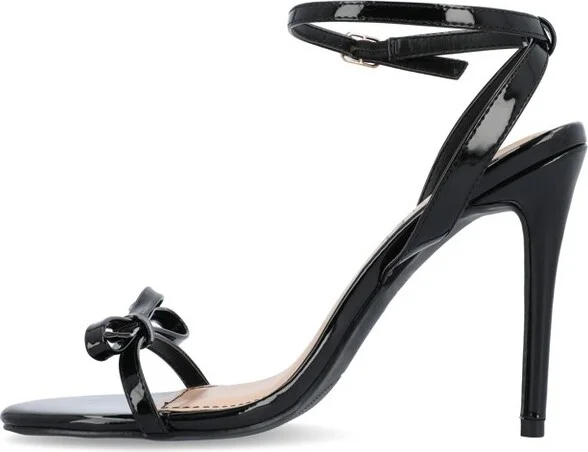 Journee Collection Women's Elvina High Heel Open Toe Pumps Black - Image 2