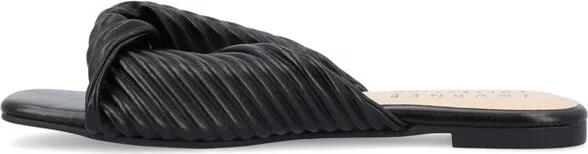 Journee Collection Women's Emalynn Slip On Slide Flat Sandals Black - Image 2