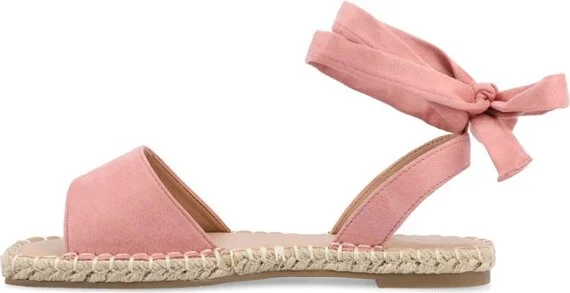 Journee Collection Women's Emelie Espadrille Flat Sandals Rose - Image 2