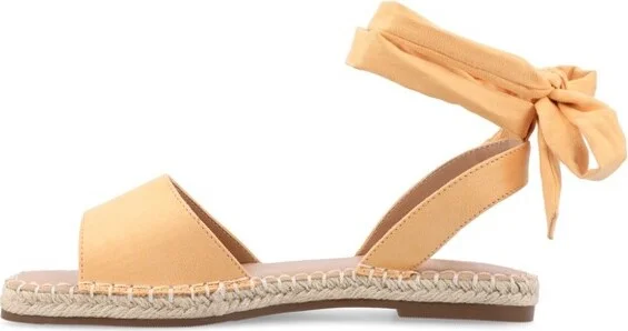 Journee Collection Women's Emelie Espadrille Flat Sandals Rose - Image 6