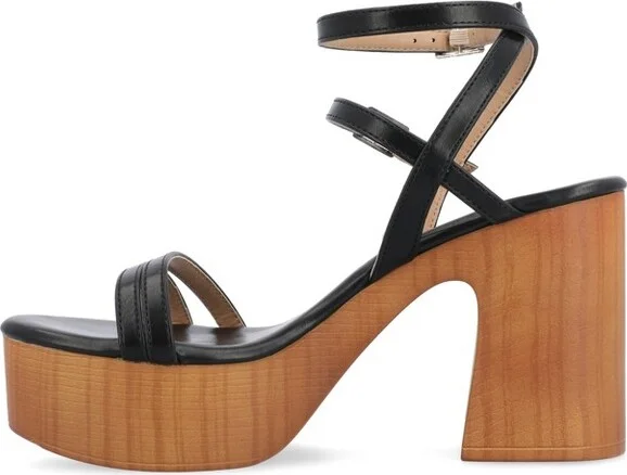 Journee Collection Women's Emerynn Platform Clog Multi Strap Sandals Blue - Image 7