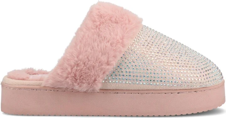 Journee Collection Women's Emmber Rhinestone Platform Slippers - Image 6