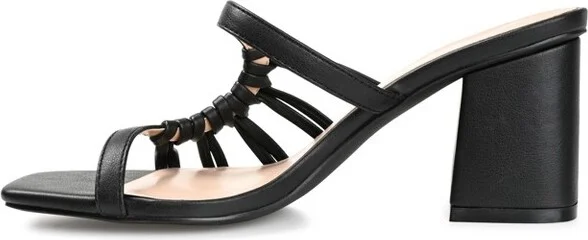 Journee Collection Women's Emory Open Toe Mid Block Heel Pumps Pink - Image 2