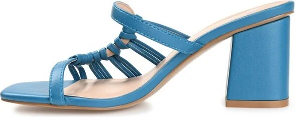 Journee Collection Women's Emory Open Toe Mid Block Heel Pumps Pink - Image 3