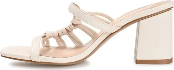 Journee Collection Women's Emory Open Toe Mid Block Heel Pumps Pink - Image 4