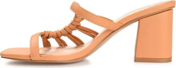 Journee Collection Women's Emory Open Toe Mid Block Heel Pumps Pink - Image 7