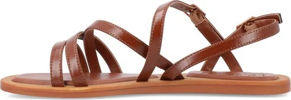 Journee Collection Women's Ennid Buckle Flat Sandals Blush - Image 4