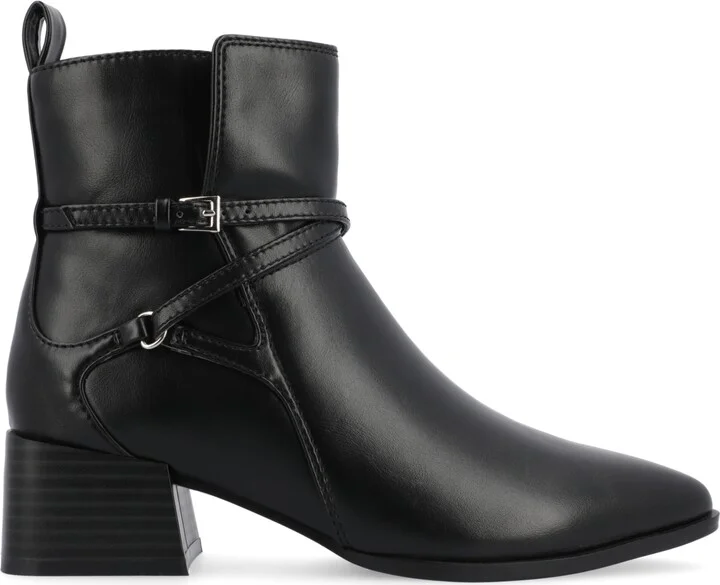 Journee Collection Women's Estelle Stacked Block Heel Booties - Image 10