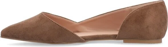 Journee Collection Women's Ester Slip On Pointed Toe D'Orsay Flats Plum - Image 3
