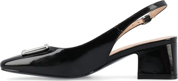 Journee Collection Women's Everlee Sling Back Square Toe Pumps, Blue - Image 3
