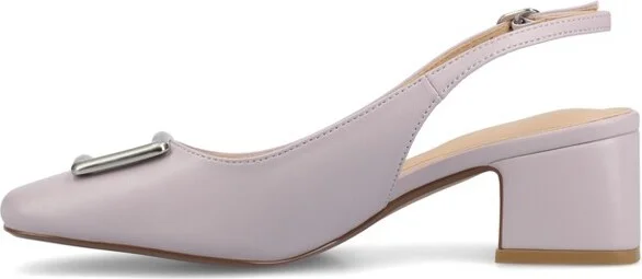 Journee Collection Women's Everlee Sling Back Square Toe Pumps, Blue - Image 4
