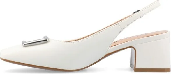 Journee Collection Women's Everlee Sling Back Square Toe Pumps, Blue - Image 7