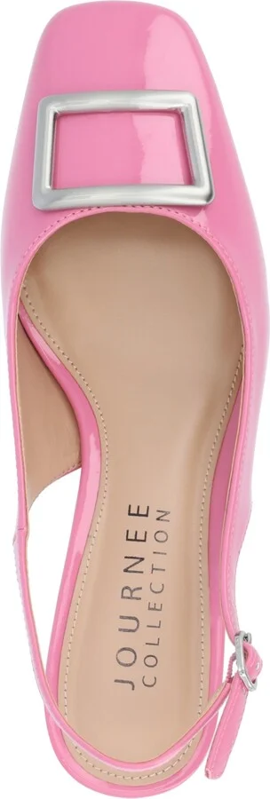Journee Collection Women's Everlee Slingback Square Toe Pumps - Image 4