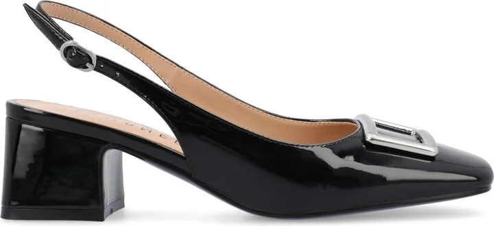 Journee Collection Women's Everlee Slingback Square Toe Pumps - Image 6
