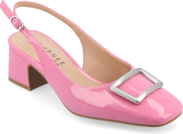Journee Collection Women's Everlee Slingback Square Toe Pumps