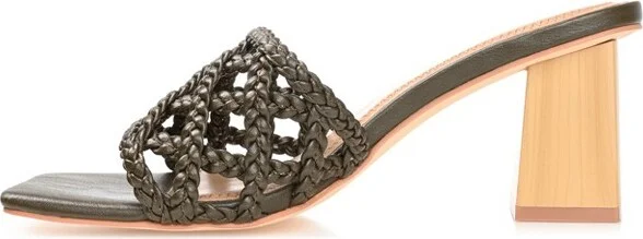 Journee Collection Women's Evvie Open Square Toe Block Heel Sandals Black - Image 2