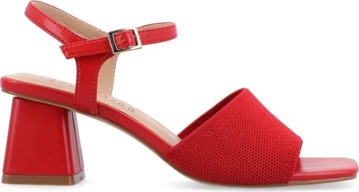Journee Collection Women's Evylinn Knit Block Heel Dress Sandals - Image 2
