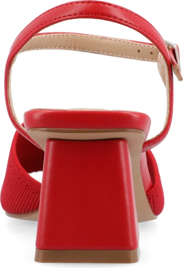 Journee Collection Women's Evylinn Knit Block Heel Dress Sandals - Image 3