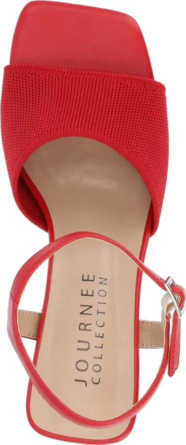 Journee Collection Women's Evylinn Knit Block Heel Dress Sandals - Image 4