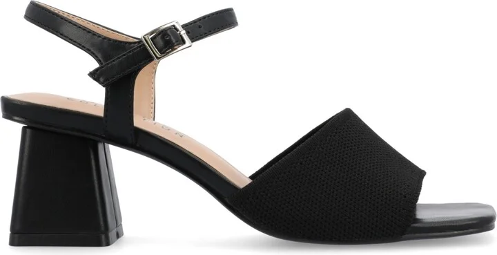 Journee Collection Women's Evylinn Knit Block Heel Dress Sandals - Image 6