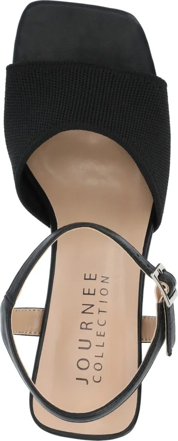 Journee Collection Women's Evylinn Knit Block Heel Dress Sandals - Image 8