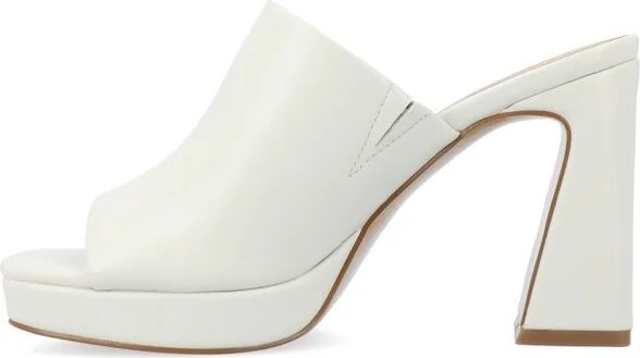 Journee Collection Women's Ezzlynn Structured Heel Slip On Platform Sandals Bone - Image 2