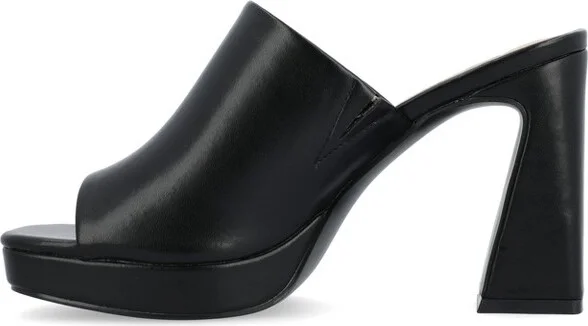 Journee Collection Women's Ezzlynn Structured Heel Slip On Platform Sandals Bone - Image 3