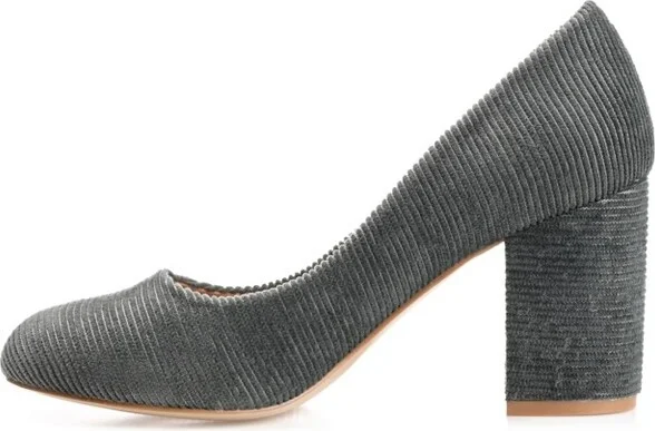 Journee Collection Women's Fai Round Toe Mid Block Heel Pumps Green - Image 2